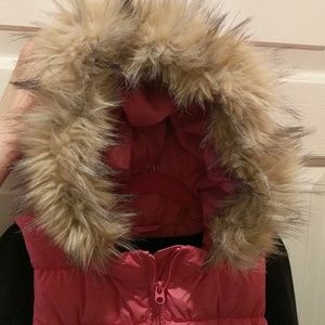 Girls Pink Puffer Vest and Black Christmas T-shirt